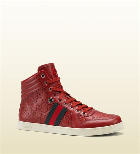 red high top gucci sneakers|gucci high top sneakers sale.